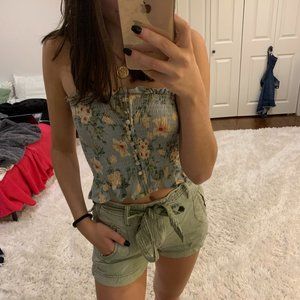 Floral Ripped Tube Top
